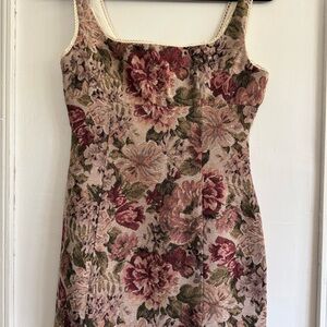 Altar'd State Floral Mini Dress - Red and Green